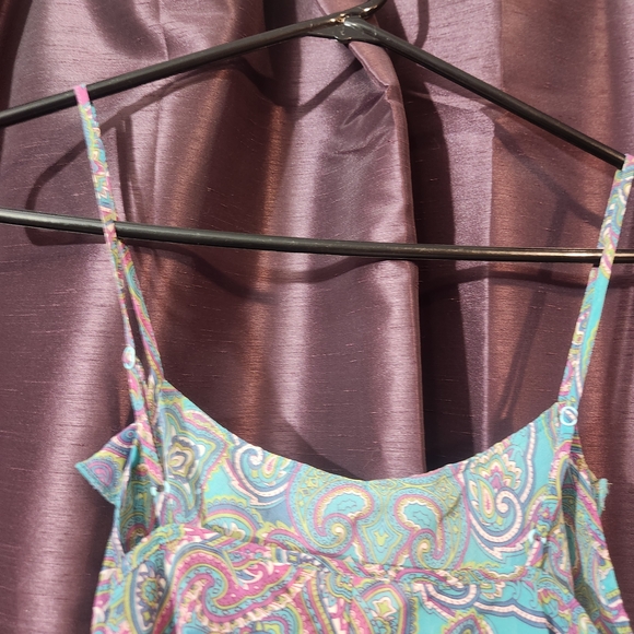 Pink Label Victoria's Secret Teal Paisley Chemise Slip Lingerie Dress Sm - Picture 10 of 15